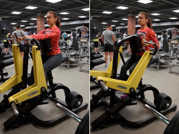 Горизонтальная тяга в тренажере хаммер, на спину, сидя. Техника Горизонтальная тяга в тренажере хаммер, на спину, сидя. Техника